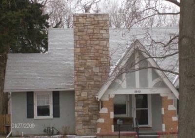 Finished Chimney Wall Reconstruction with stone masonry